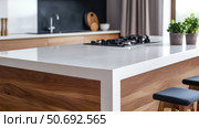 concrete modern kitchen countertop. Стоковое фото, фотограф Vectorwin / Фотобанк Лори