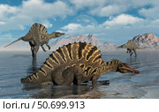 A group of Spinosaurus. Стоковое фото, фотограф Mark Stevenson/Stocktrek Images / ТАСС / Фотобанк Лори