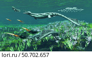 Cymbospondylus, a very large and early Triassic ichthyosaur. Стоковое фото, фотограф Arthur Dorety/Stocktrek Images / ТАСС / Фотобанк Лори