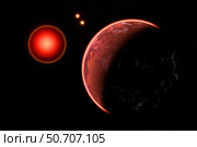 Proxima b planet orbiting the Proxima Centauri red dwarf star. Стоковое фото, фотограф Mark Stevenson/Stocktrek Images / ТАСС / Фотобанк Лори