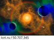 A nebulous alien planetary star system. Стоковое фото, фотограф Mark Stevenson/Stocktrek Images / ТАСС / Фотобанк Лори