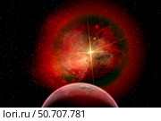 An alien planet and its nebulous Sun. Стоковое фото, фотограф Mark Stevenson/Stocktrek Images / ТАСС / Фотобанк Лори