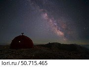 Milky Way above the Pelino bivouac on top of Monte Amaro in the Apennines, Italy (2023 год). Стоковое фото, фотограф Giulio Ercolani/Stocktrek Images / ТАСС / Фотобанк Лори