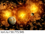 Alien exoplanets orbiting a distant star cluster. Стоковое фото, фотограф Mark Stevenson/Stocktrek Images / ТАСС / Фотобанк Лори