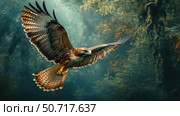 wingspan red tailed hawk flying. Стоковое фото, фотограф Vectorwin / Фотобанк Лори