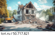 wrecking house demolition. Стоковое фото, фотограф Vectorwin / Фотобанк Лори