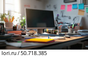 untidy messy desk. Стоковое фото, фотограф Vectorwin / Фотобанк Лори
