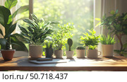 bonsai plants desk. Стоковое фото, фотограф Vectorwin / Фотобанк Лори