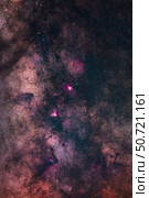 Nebulas, star clusters and star clouds in the Milky Way from northern Sagittarius (bottom) to southern Scutum (top) Стоковое фото, фотограф Alan Dyer/Stocktrek Images / ТАСС / Фотобанк Лори