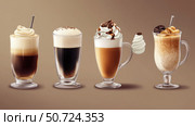 mocha types of coffee drinks. Стоковое фото, фотограф Vectorwin / Фотобанк Лори