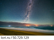 Milky Way above the Tasman Sea, Victoria, Australia. Стоковое фото, фотограф Alan Dyer/Stocktrek Images / ТАСС / Фотобанк Лори