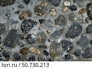 Conglomerate rock surface forming textured background. Стоковое AI-изображение, AI-художник Иван Рябоконь / Фотобанк Лори