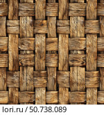 Seamless pattern of a woven wooden mat. Photorealistic tileable pattern of weaving wood. Стоковое AI-изображение, AI-художник Олег Яцкевич / Фотобанк Лори