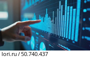 Business finance data analytics graph. Advisor using KPI Dashboard on virtual touch screen. Financial management technology. Analysis of stock market trends. Стоковое AI-видео, аниматор Sergey Grishin / Фотобанк Лори