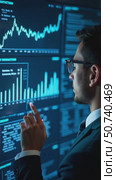 Business finance data analytics graph. Advisor using KPI Dashboard on virtual touch screen. Financial management technology. Analysis of stock market trends. Стоковое AI-видео, аниматор Sergey Grishin / Фотобанк Лори