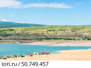 Beautiful landscape of the mountain Chirkey reservoir with azure water of the North Caucasus of Dagestan. Russia. Стоковое фото, фотограф Константин Лабунский / Фотобанк Лори