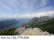 Черногория. Вид с горы на Которский залив. (2021 год). Стоковое фото, фотограф Рябков Александр / Фотобанк Лори