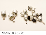 Potentiometers. Variable resistors. Devices for voltage changes. Стоковое фото, фотограф Valeriy Lushchikov / Фотобанк Лори