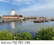 Панорама Выборгский замок и порт. Редакционное фото, фотограф Natalya Belousova / Фотобанк Лори
