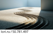 Serene Sand Patterns in Sunlit Room. Стоковое AI-изображение, AI-художник Кирилл Черезов / Фотобанк Лори