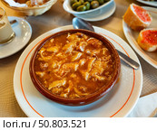 Beef tripe served with sauce in bowl. Стоковое фото, фотограф Яков Филимонов / Фотобанк Лори