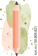 Pastel pencil illustration with gold accents on soft background, creativity. Стоковое AI-изображение, AI-художник Ольга Невская / Фотобанк Лори