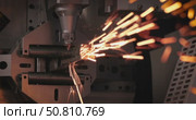 CNC Laser and gas cutting of metal, modern industrial technology. Стоковое видео, видеограф Андрей Армягов / Фотобанк Лори