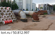 Теплосеть трубы. Редакционное фото, фотограф Boostport / Фотобанк Лори