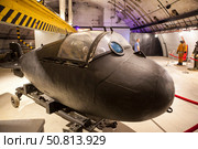 Мини-субмарина "Тритон-1М". Балаклавский подземный музейный комплекс на бывшей подземной базе подводных лодок. Балаклава. Севастополь. Крым. Редакционное фото, фотограф Сергей Афанасьев / Фотобанк Лори