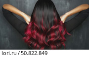 Crimson Cascade: Sleek Black Hair with Bold Red Highlights. Стоковое AI-видео, аниматор Данила Большаков / Фотобанк Лори