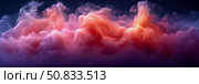 Surreal Nebula: A dreamy cloudscape with ethereal smoky wisps, blending hues of rose, coral, and lilac in a soft, fluid motion. Стоковое AI-изображение, AI-художник Данила Большаков / Фотобанк Лори