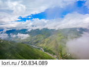 Высокогорный ауле Гоор в густом тумане. Республика Дагестан. Стоковое фото, фотограф Александр Тараканов / Фотобанк Лори