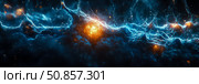 Microscopic Realm: A neural network with glowing synapses. Стоковое AI-изображение, AI-художник Данила Большаков / Фотобанк Лори