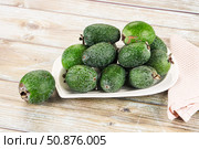 Sweet ripe juicyfruit feijoa. Стоковое фото, фотограф Андрей Старостин / Фотобанк Лори