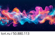 Abstract Nebulous Flow: A vibrant swirl of color and light in cosmic display, perfect as a banner or a wallpaper. Стоковое AI-изображение, AI-художник Данила Большаков / Фотобанк Лори
