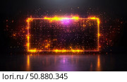 Futuristic Technology Concept: Luminous Rectangular Frame with Glowing Network on Dark Surface. Стоковое AI-изображение, AI-художник Данила Большаков / Фотобанк Лори