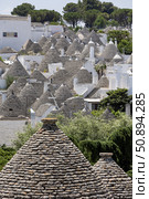 Италия. Альбарабелло. Вид на традиционные дома-трулли. Italy. Alberobello. A view of traditional trulli houses. Стоковое фото, фотограф Алексей Смышляев / Фотобанк Лори