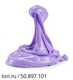 Stretching purple slime creating a satisfying gooey texture. Стоковое AI-изображение, AI-художник Иван Рябоконь / Фотобанк Лори