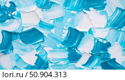 Abstract artwork of blue and white paint strokes creating a textured surface. Стоковое AI-изображение, AI-художник Данила Большаков / Фотобанк Лори