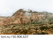 Landscape of Dagestan mountains, mountain range in haze summer Russia. Стоковое фото, фотограф Spirit River / Фотобанк Лори