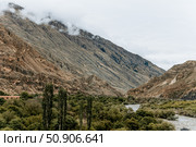 Landscape of Dagestan mountains, mountain range in haze summer Russia. Стоковое фото, фотограф Spirit River / Фотобанк Лори