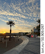Promenade along the sea in Eilat on background of sunset. Редакционное фото, фотограф Irina Opachevsky / Фотобанк Лори
