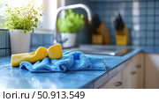 scrub cleaning kitchen ai generated. Стоковое AI-изображение, AI-художник Vectorwin / Фотобанк Лори