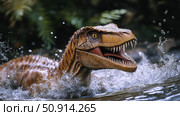 prehistoric dinosaur water ai generated. Стоковое AI-изображение, AI-художник Vectorwin / Фотобанк Лори
