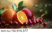 tsweet cranberry and orange ai generated. Стоковое AI-изображение, AI-художник Vectorwin / Фотобанк Лори