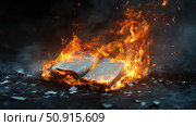 igniti papers on fire ai generated. Стоковое AI-изображение, AI-художник Vectorwin / Фотобанк Лори