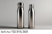 reusable stainless thermos water bottle ai generated. Стоковое AI-изображение, AI-художник Vectorwin / Фотобанк Лори
