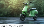 innovation green electric scooter ai generated. Стоковое AI-изображение, AI-художник Vectorwin / Фотобанк Лори