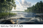 inundation rising water ai generated. Стоковое AI-изображение, AI-художник Vectorwin / Фотобанк Лори