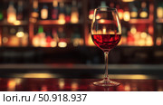 goblet wine glass on bar ai generated. Стоковое AI-изображение, AI-художник Vectorwin / Фотобанк Лори